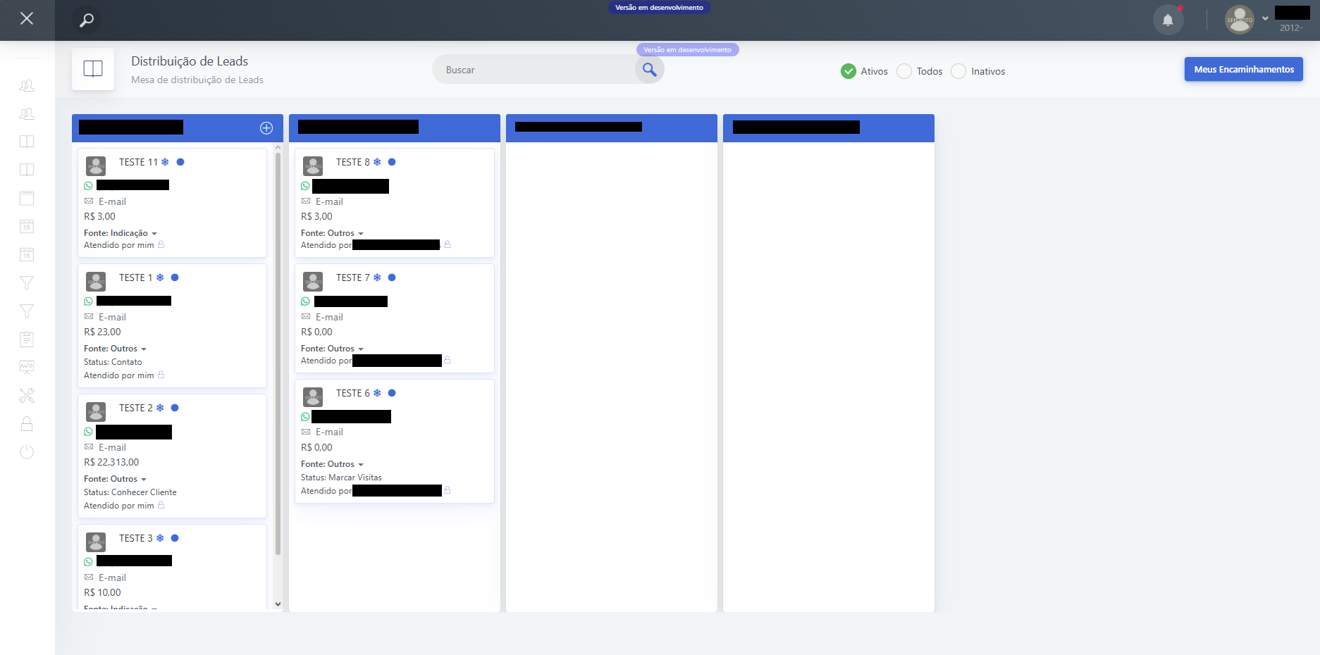 Distribuição de Leads do LeadSS